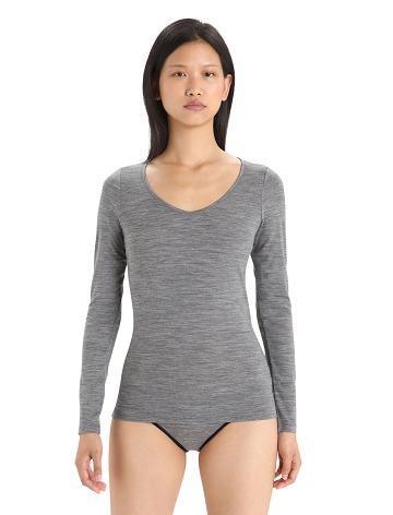 Icebreaker Merino Siren Long Sleeve Sweetheart Top Női Fehérnemű Szürke | HU 1690HAPK